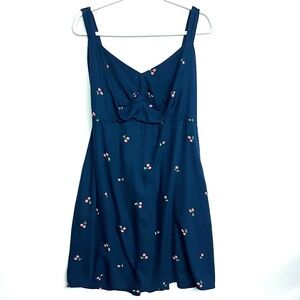 NWT-Old Navy 2X Fit and Flare Cherry Print Mini Dress;Pockets, Adjustable Straps